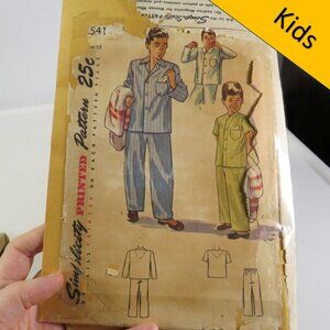 Simplicity 2541 clothing pattern boys size 12 Pajamas, pants, shirt (complete